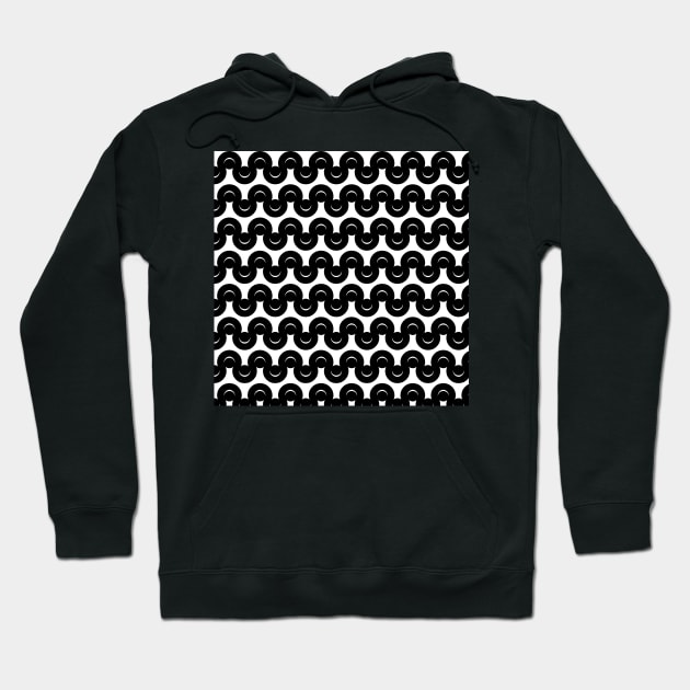 Black and White Pattern Hoodie by Makanahele